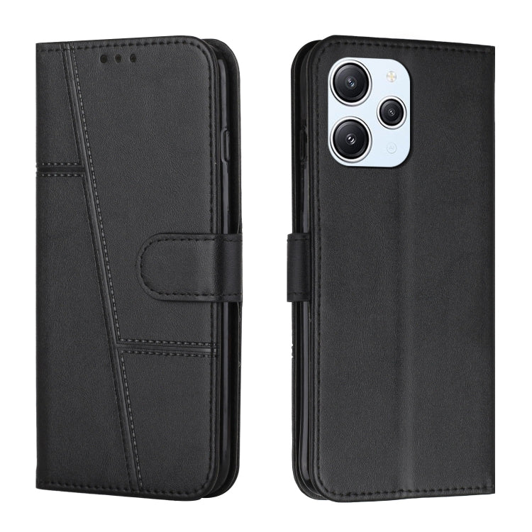 Stitching Calf Texture Buckle Leather Phone Case