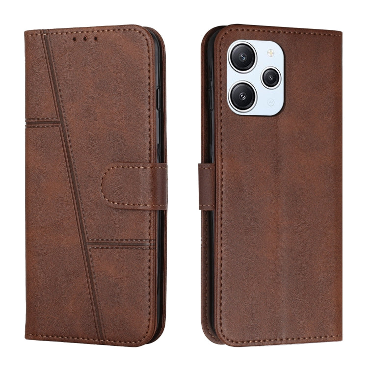 Stitching Calf Texture Buckle Leather Phone Case