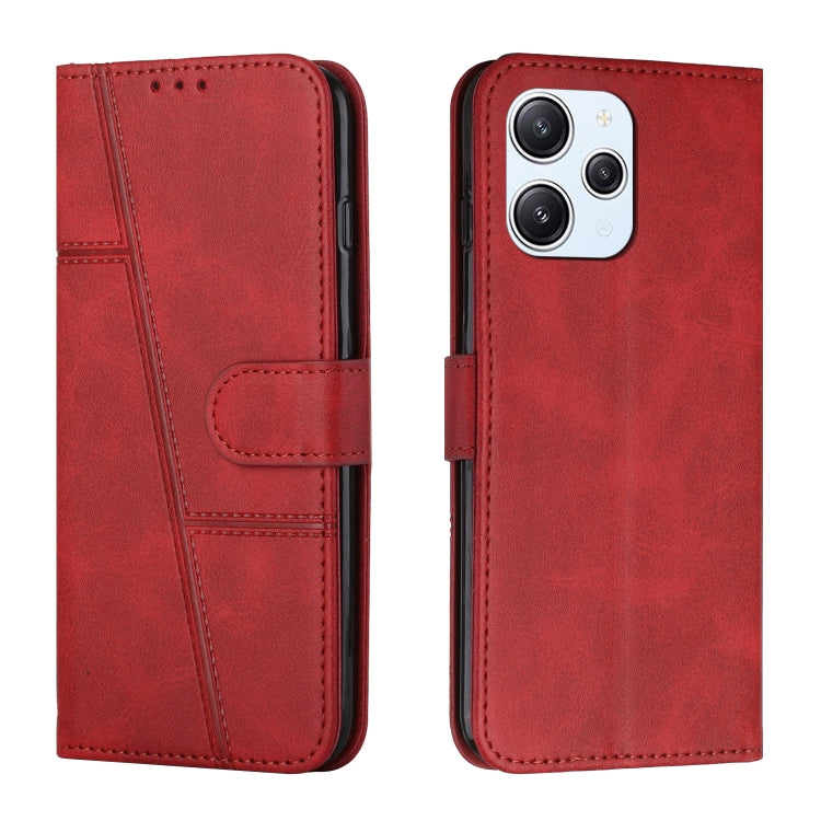 Stitching Calf Texture Buckle Leather Phone Case