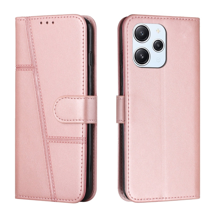Stitching Calf Texture Buckle Leather Phone Case