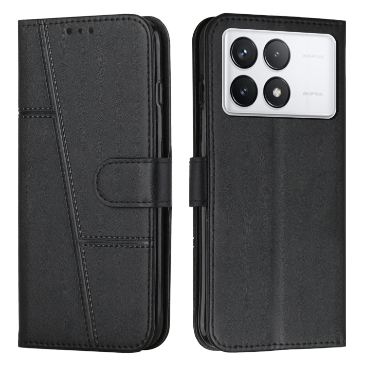 Stitching Calf Texture Buckle Leather Phone Case