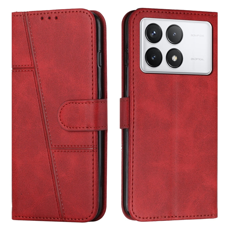 Stitching Calf Texture Buckle Leather Phone Case