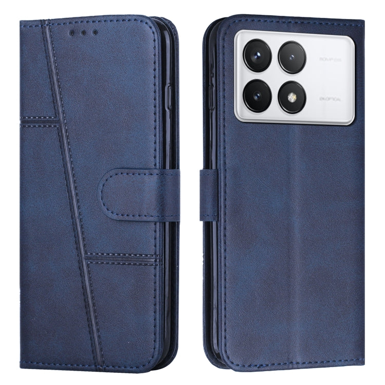 Stitching Calf Texture Buckle Leather Phone Case