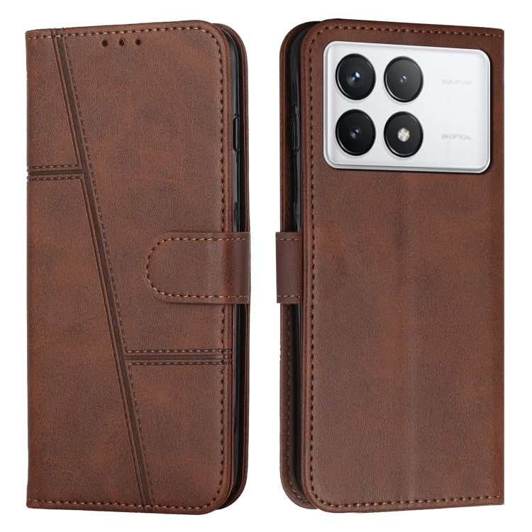 Stitching Calf Texture Buckle Leather Phone Case