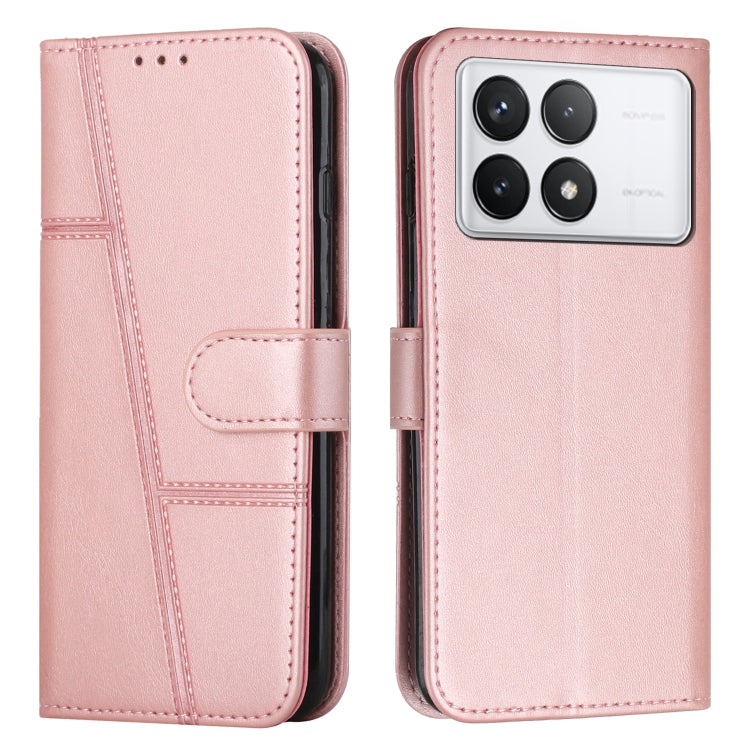 Stitching Calf Texture Buckle Leather Phone Case
