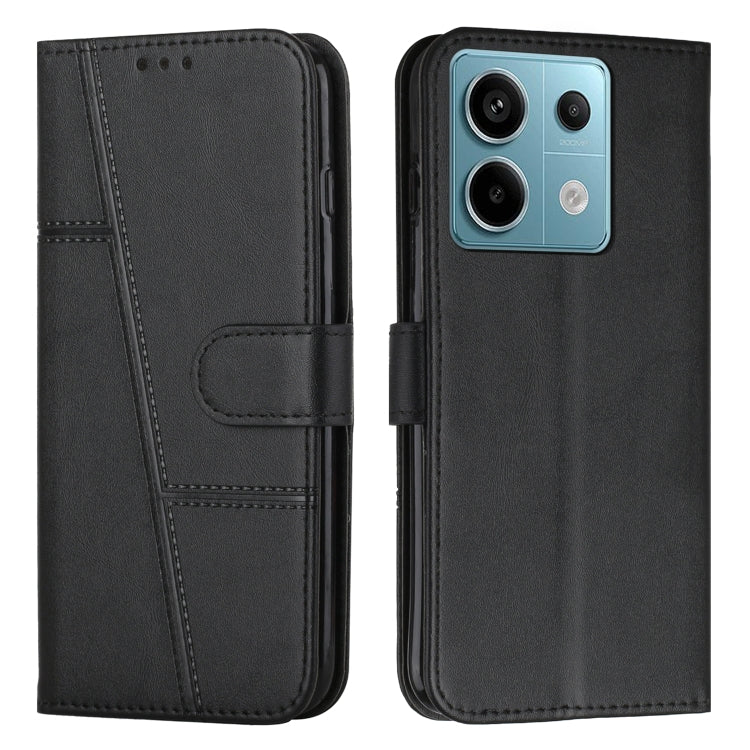 Stitching Calf Texture Buckle Leather Phone Case