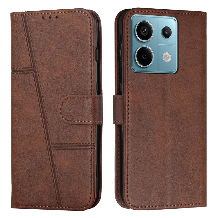 Stitching Calf Texture Buckle Leather Phone Case