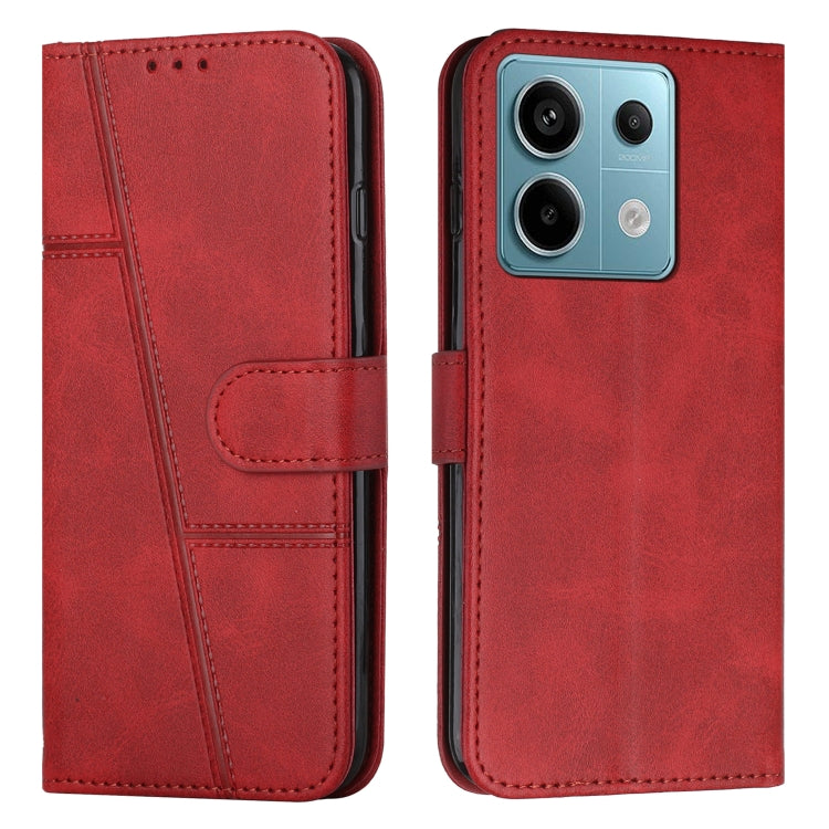 Stitching Calf Texture Buckle Leather Phone Case