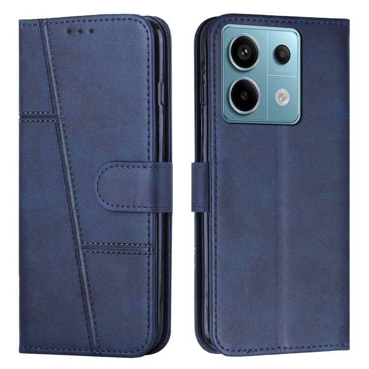 Stitching Calf Texture Buckle Leather Phone Case