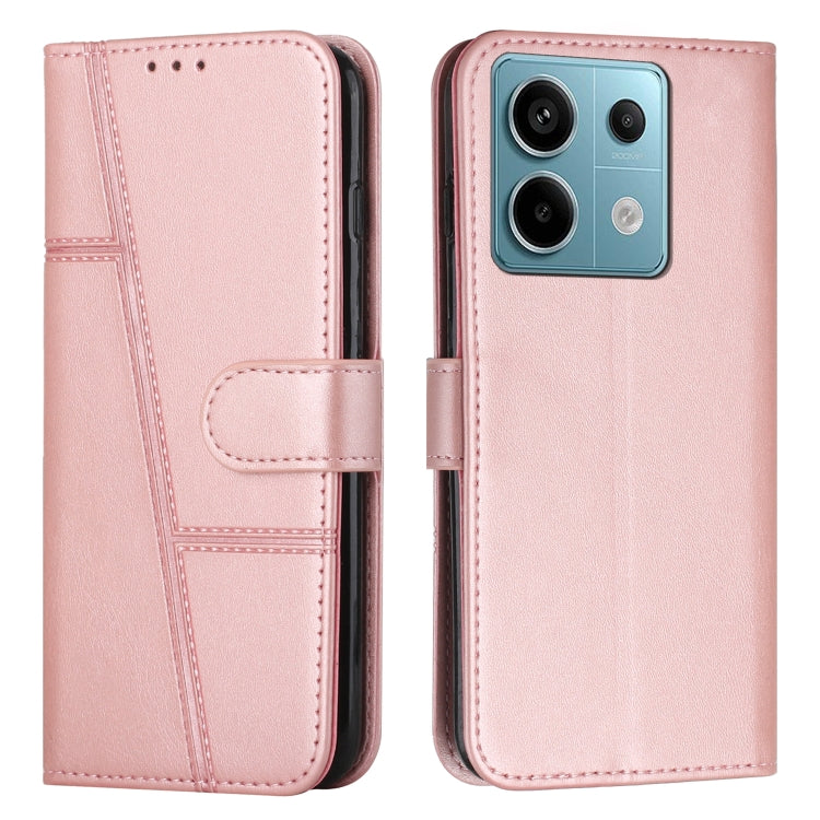 Stitching Calf Texture Buckle Leather Phone Case