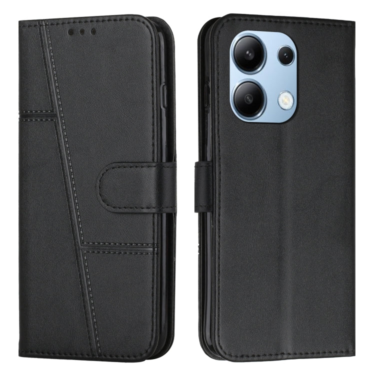 Stitching Calf Texture Buckle Leather Phone Case