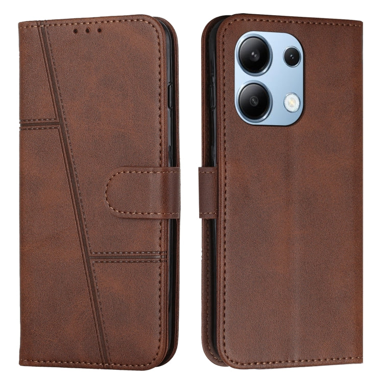 Stitching Calf Texture Buckle Leather Phone Case