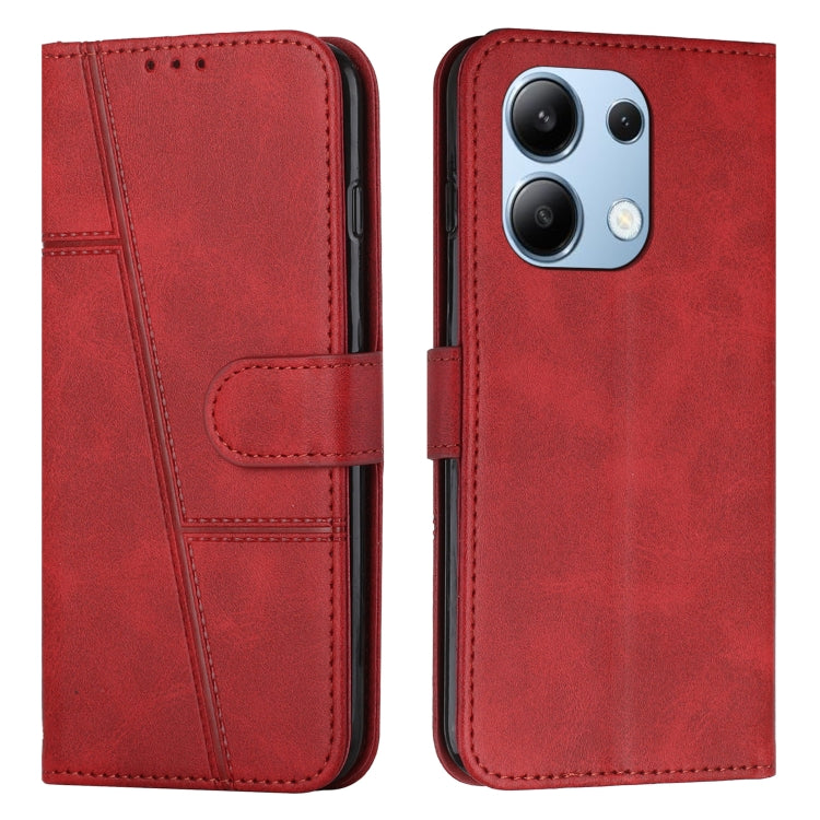 Stitching Calf Texture Buckle Leather Phone Case