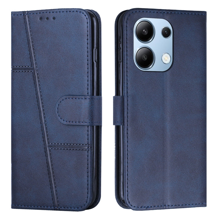Stitching Calf Texture Buckle Leather Phone Case