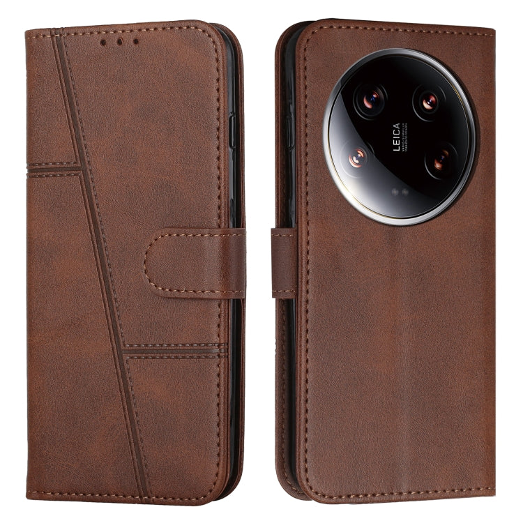 Stitching Calf Texture Buckle Leather Phone Case