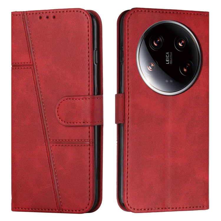 Stitching Calf Texture Buckle Leather Phone Case