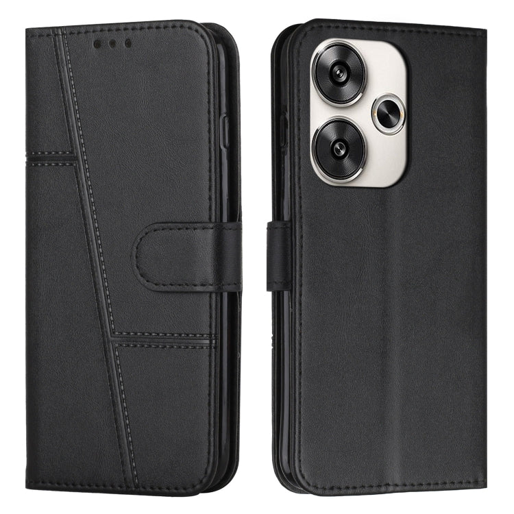Stitching Calf Texture Buckle Leather Phone Case