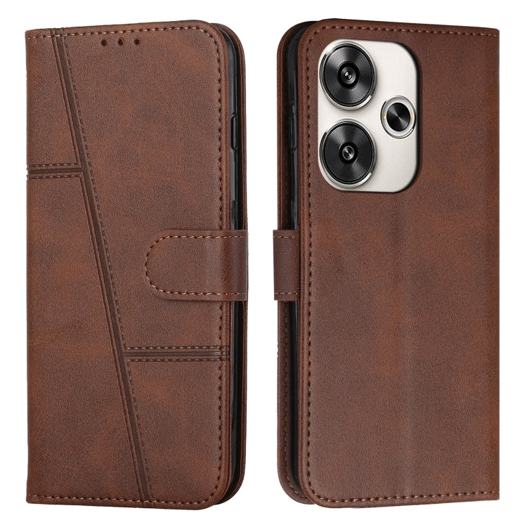 Stitching Calf Texture Buckle Leather Phone Case