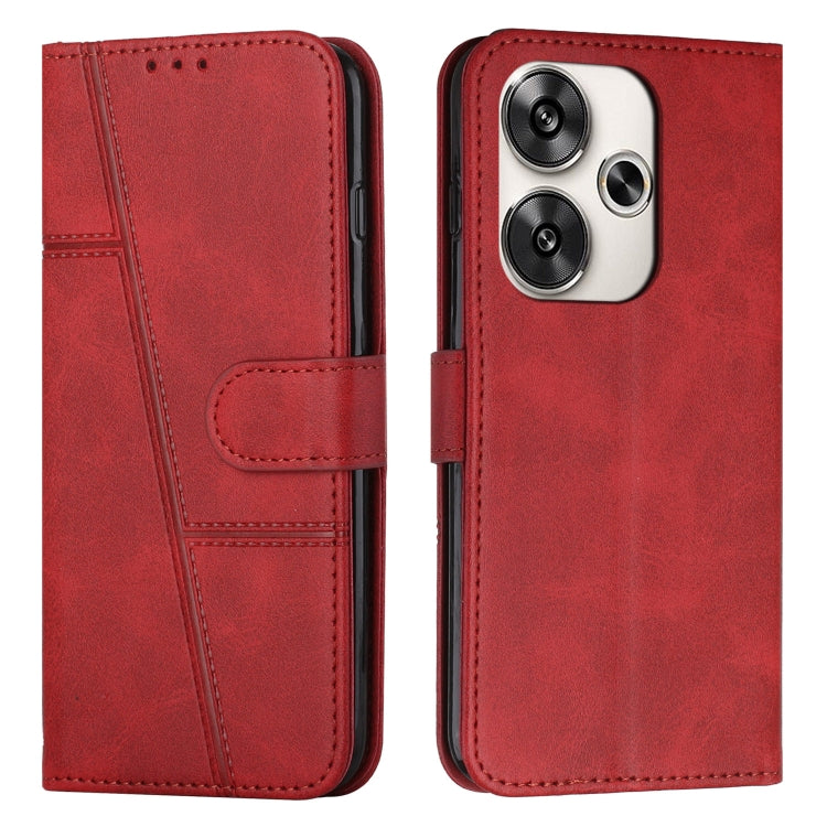 Stitching Calf Texture Buckle Leather Phone Case