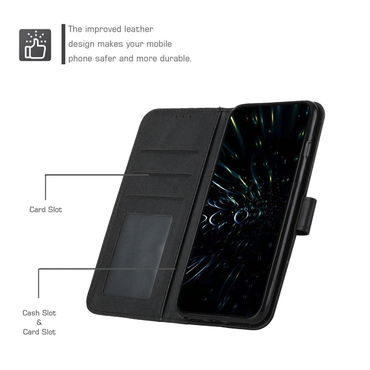 Stitching Calf Texture Buckle Leather Phone Case
