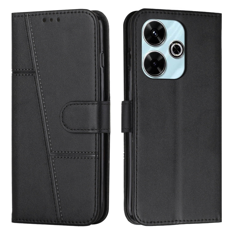 Stitching Calf Texture Buckle Leather Phone Case