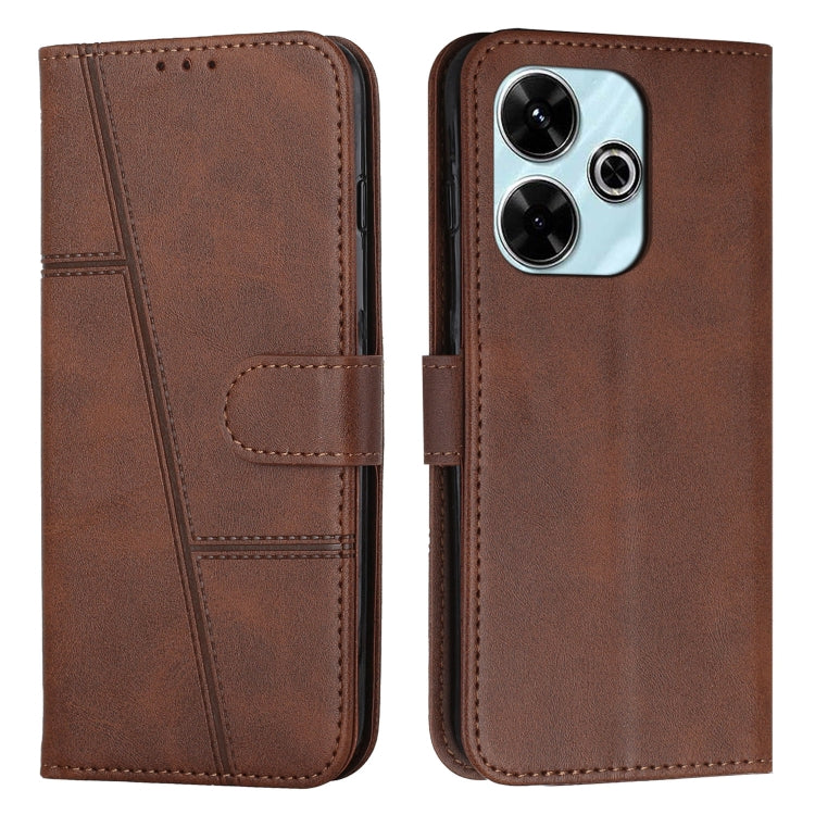 Stitching Calf Texture Buckle Leather Phone Case