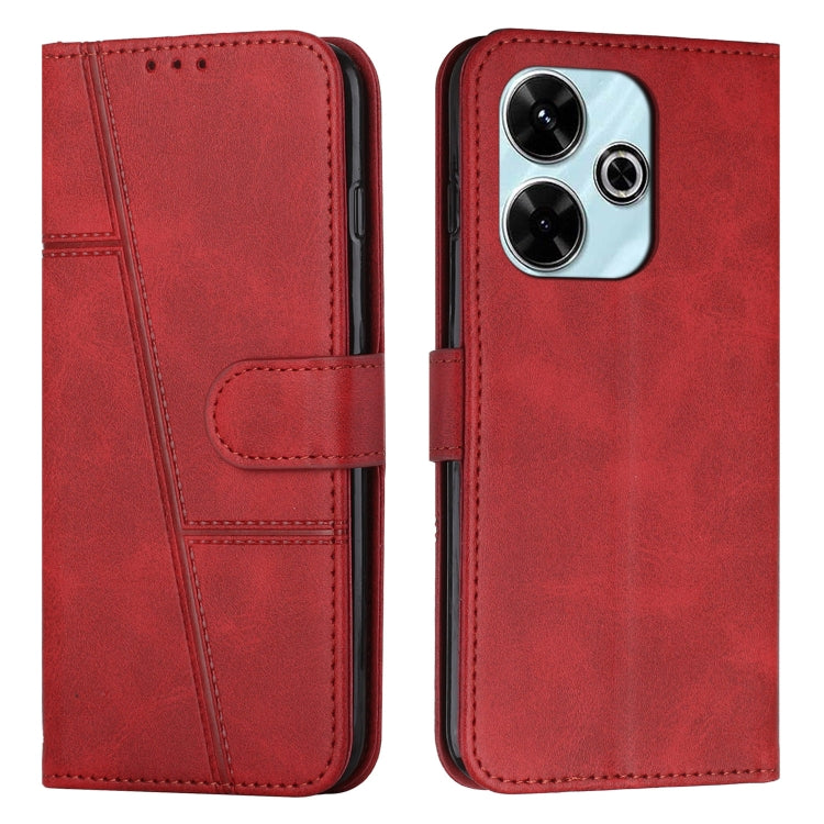 Stitching Calf Texture Buckle Leather Phone Case
