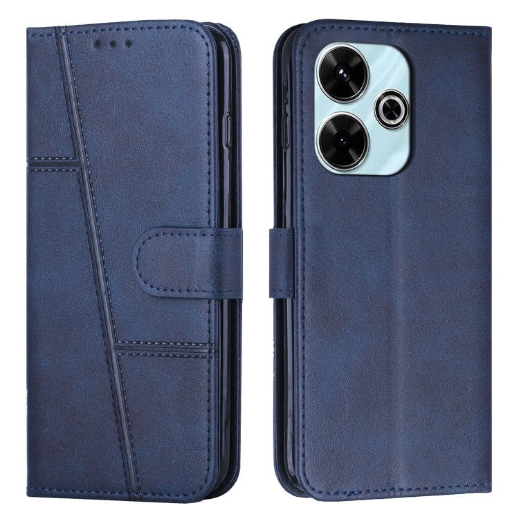 Stitching Calf Texture Buckle Leather Phone Case