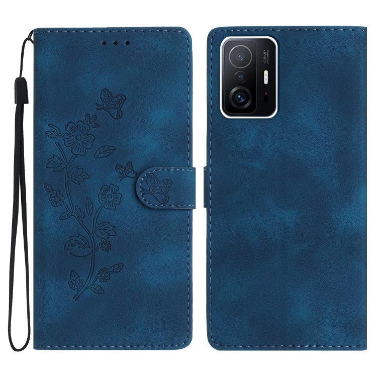 Flower Butterfly Embossing Pattern Leather Phone Case
