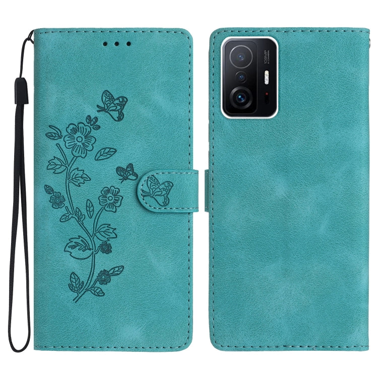 Flower Butterfly Embossing Pattern Leather Phone Case