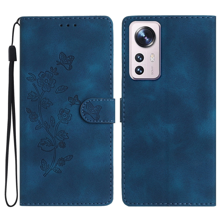 Flower Butterfly Embossing Pattern Leather Phone Case