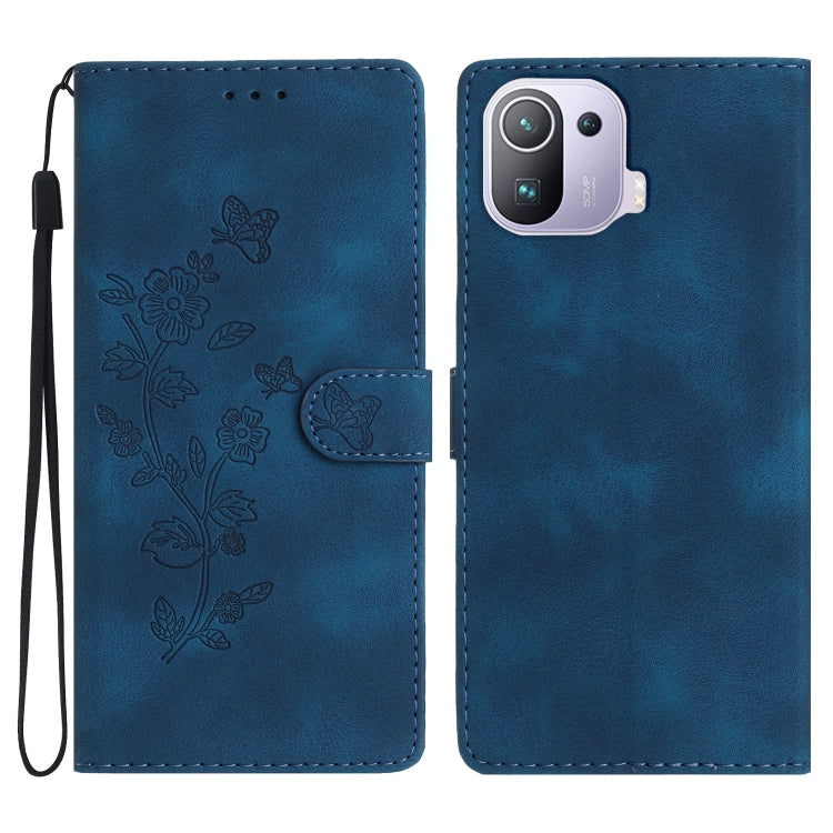 Flower Butterfly Embossing Pattern Leather Phone Case