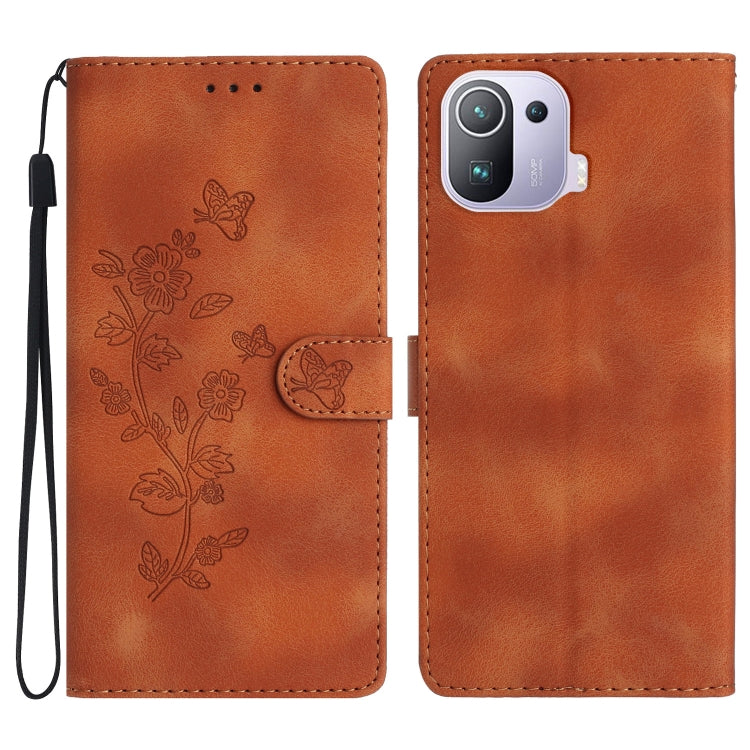 Flower Butterfly Embossing Pattern Leather Phone Case