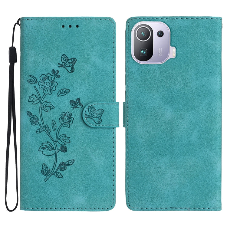 Flower Butterfly Embossing Pattern Leather Phone Case