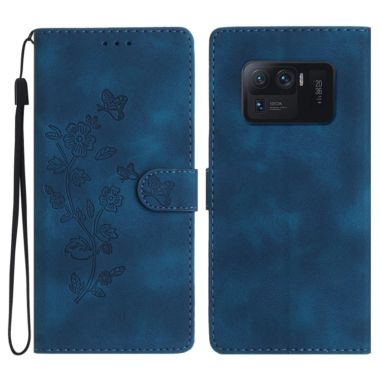 Flower Butterfly Embossing Pattern Leather Phone Case