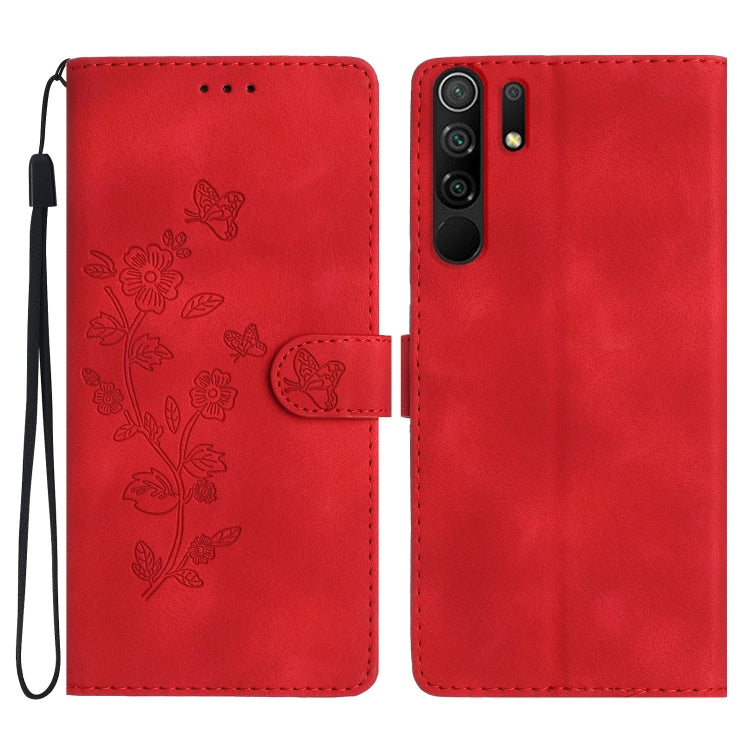 Flower Butterfly Embossing Pattern Leather Phone Case