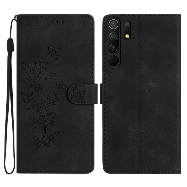 Flower Butterfly Embossing Pattern Leather Phone Case