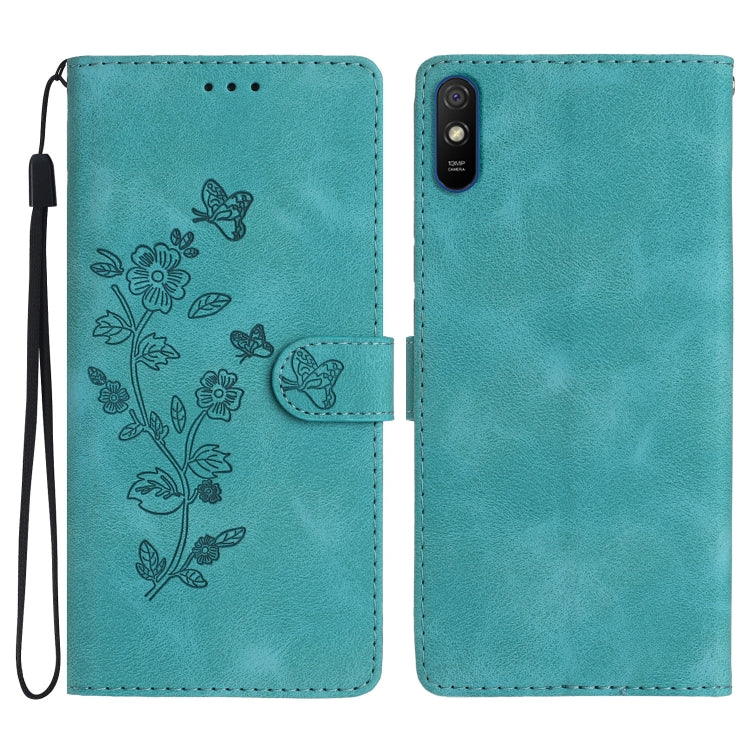 Flower Butterfly Embossing Pattern Leather Phone Case