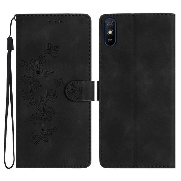 Flower Butterfly Embossing Pattern Leather Phone Case