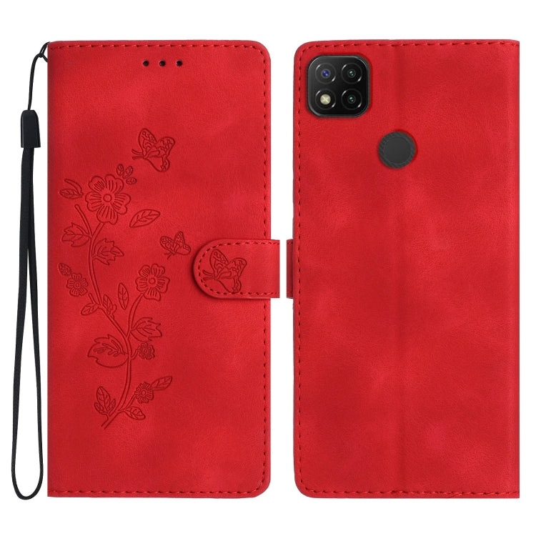 Flower Butterfly Embossing Pattern Leather Phone Case