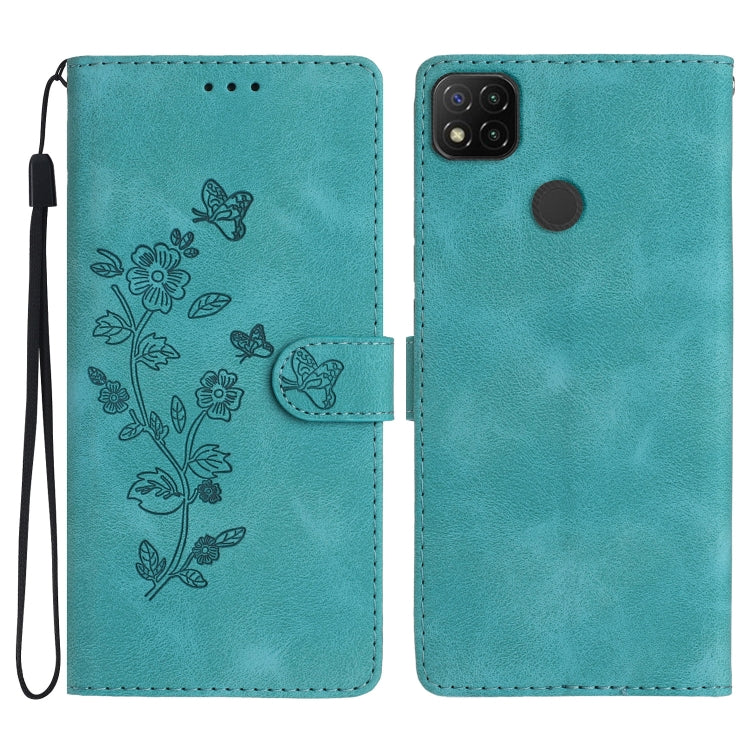 Flower Butterfly Embossing Pattern Leather Phone Case