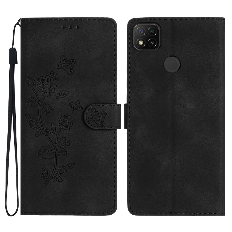 Flower Butterfly Embossing Pattern Leather Phone Case