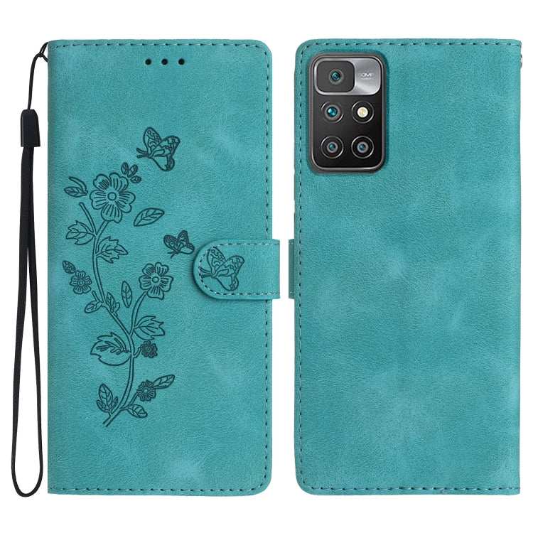 Flower Butterfly Embossing Pattern Leather Phone Case
