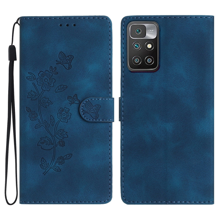Flower Butterfly Embossing Pattern Leather Phone Case