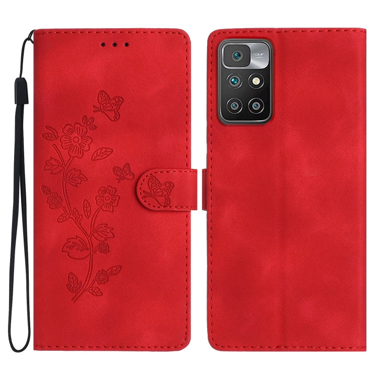 Flower Butterfly Embossing Pattern Leather Phone Case