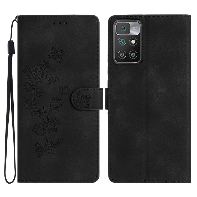 Flower Butterfly Embossing Pattern Leather Phone Case