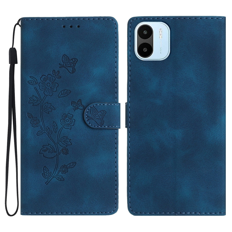 Flower Butterfly Embossing Pattern Leather Phone Case
