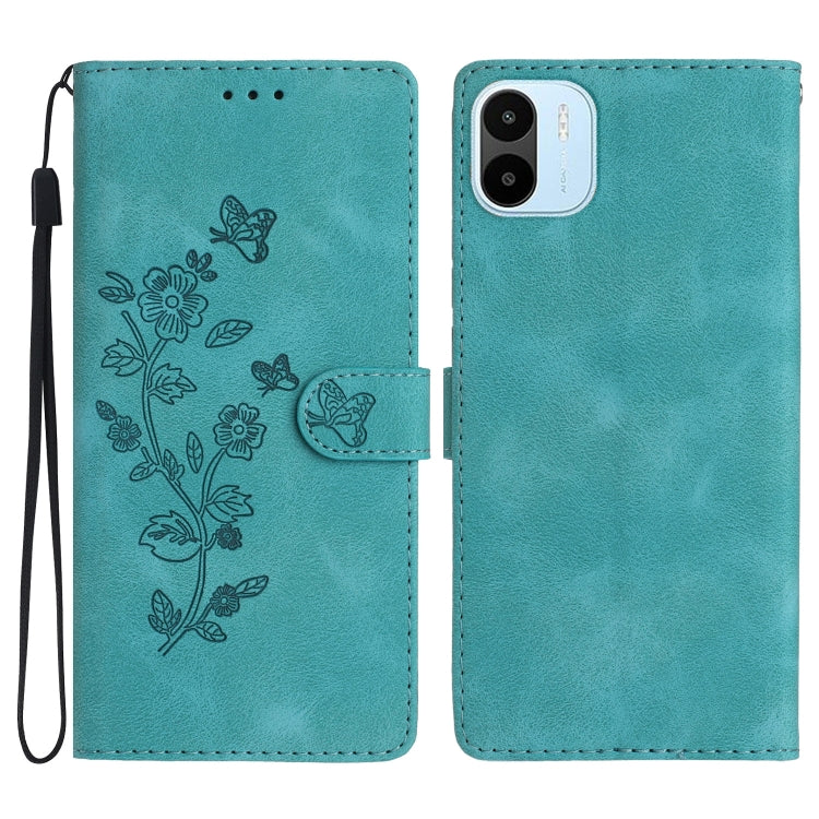 Flower Butterfly Embossing Pattern Leather Phone Case