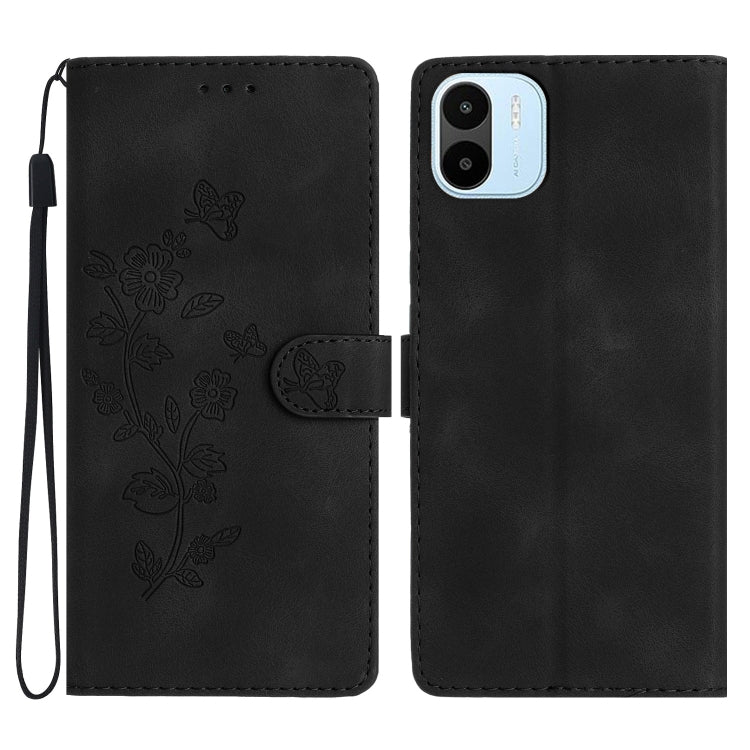 Flower Butterfly Embossing Pattern Leather Phone Case