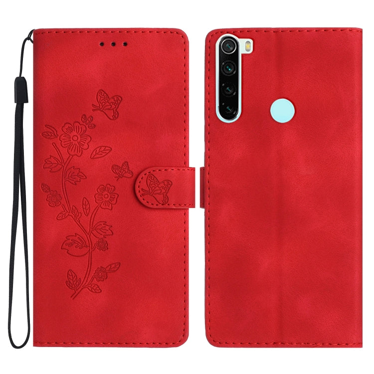 Flower Butterfly Embossing Pattern Leather Phone Case